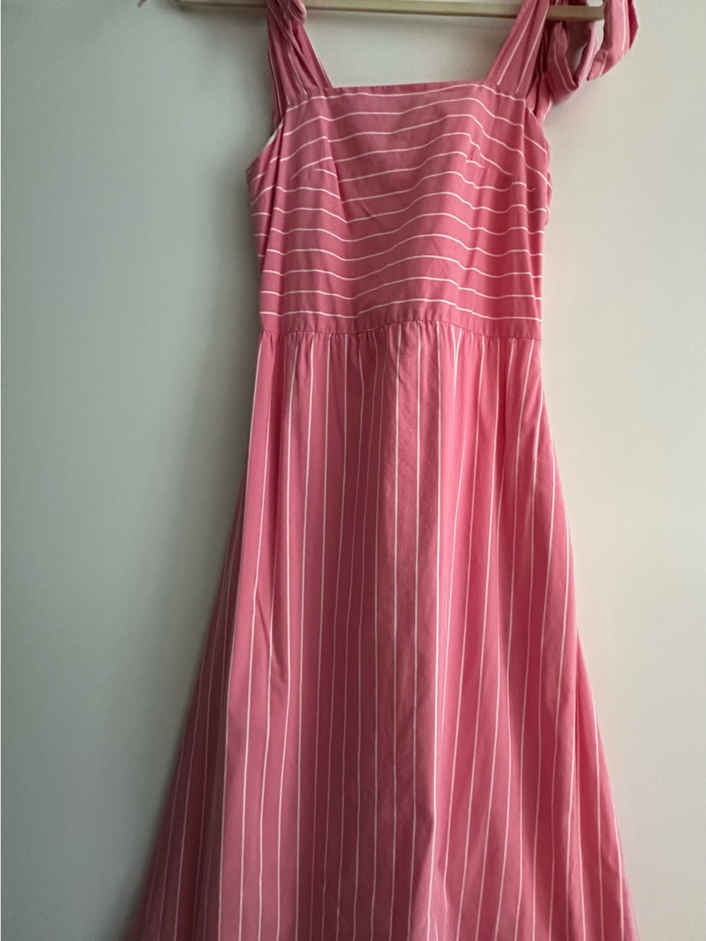 Pink Striped Sleeveless Midi Dress